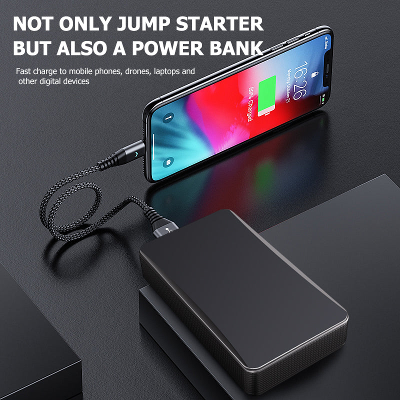 12V 12800mAh Car Jump Starter Factory Portable Emergency Charger Power Bank Battery Booster Starting Device
