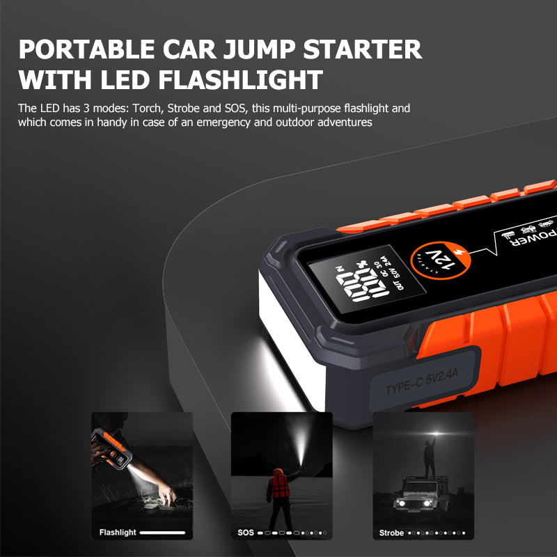 12v 2000A wireless charging power bank jump starter USB Fast Charging Portable Safe Jump Starter