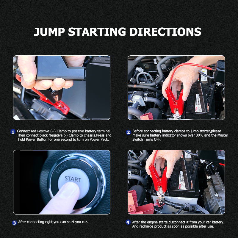 12V 12800mAh Car Jump Starter Factory Portable Emergency Charger Power Bank Battery Booster Starting Device