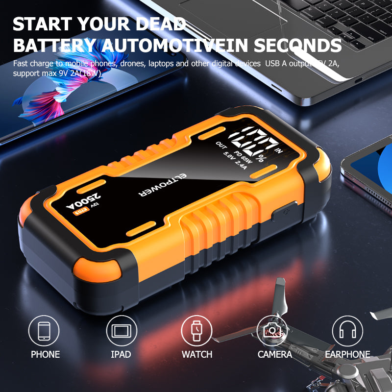 12V 21800mah 2500A Emergency Tool Car Jumper Start MultiFunction Battery jump starter Jump Starter Power Bank for car