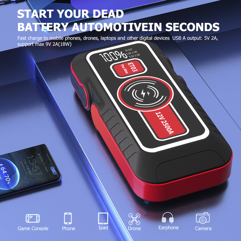 Customize 21800mAh High Power Car Jump Starter Power Bank Mult-function 12V Battery Jump Booster Power Bank