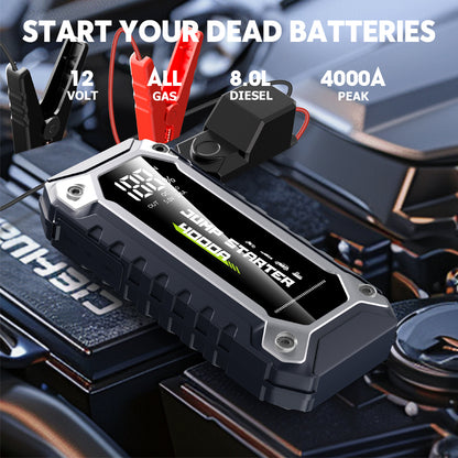 New model 12V 3000A Emergency Tool Car Jumper Start MultiFunction Battery jump starter Jump Starter Power Bank for car