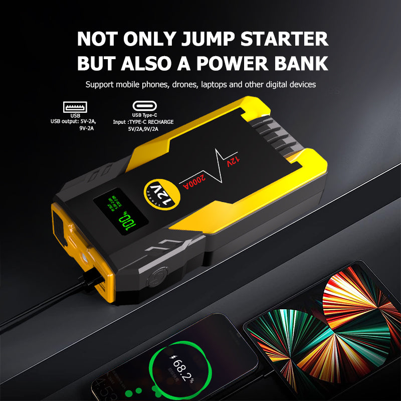 12V Car Jump Starter Multi-function Emergency Tool With SOS Lamp Car Battery Charger Jump Starter