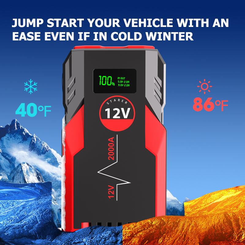 12V Car Jump Starter Multi-function Emergency Tool With SOS Lamp Car Battery Charger Jump Starter