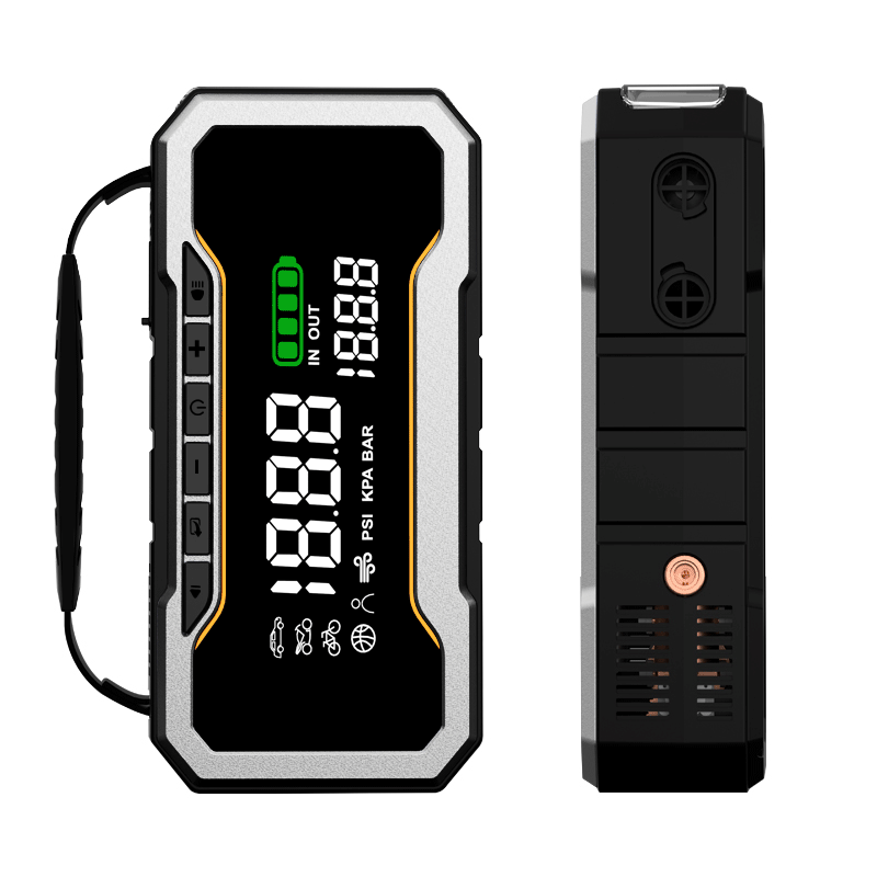 Multi-Function Jump Starter Power Bank Jump boost Pack 12V Build in Tire Compressor Portable  Car Jump Starter with Safe Clamp